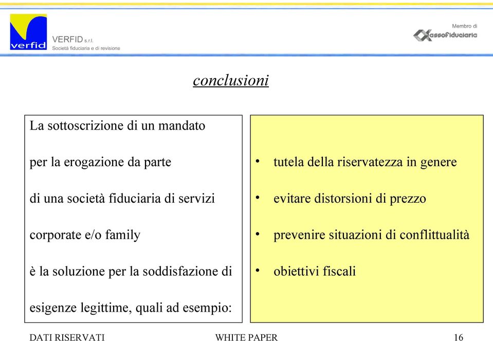 che è: tutela della riservatezza in genere evitare distorsioni di prezzo prevenire situazioni di