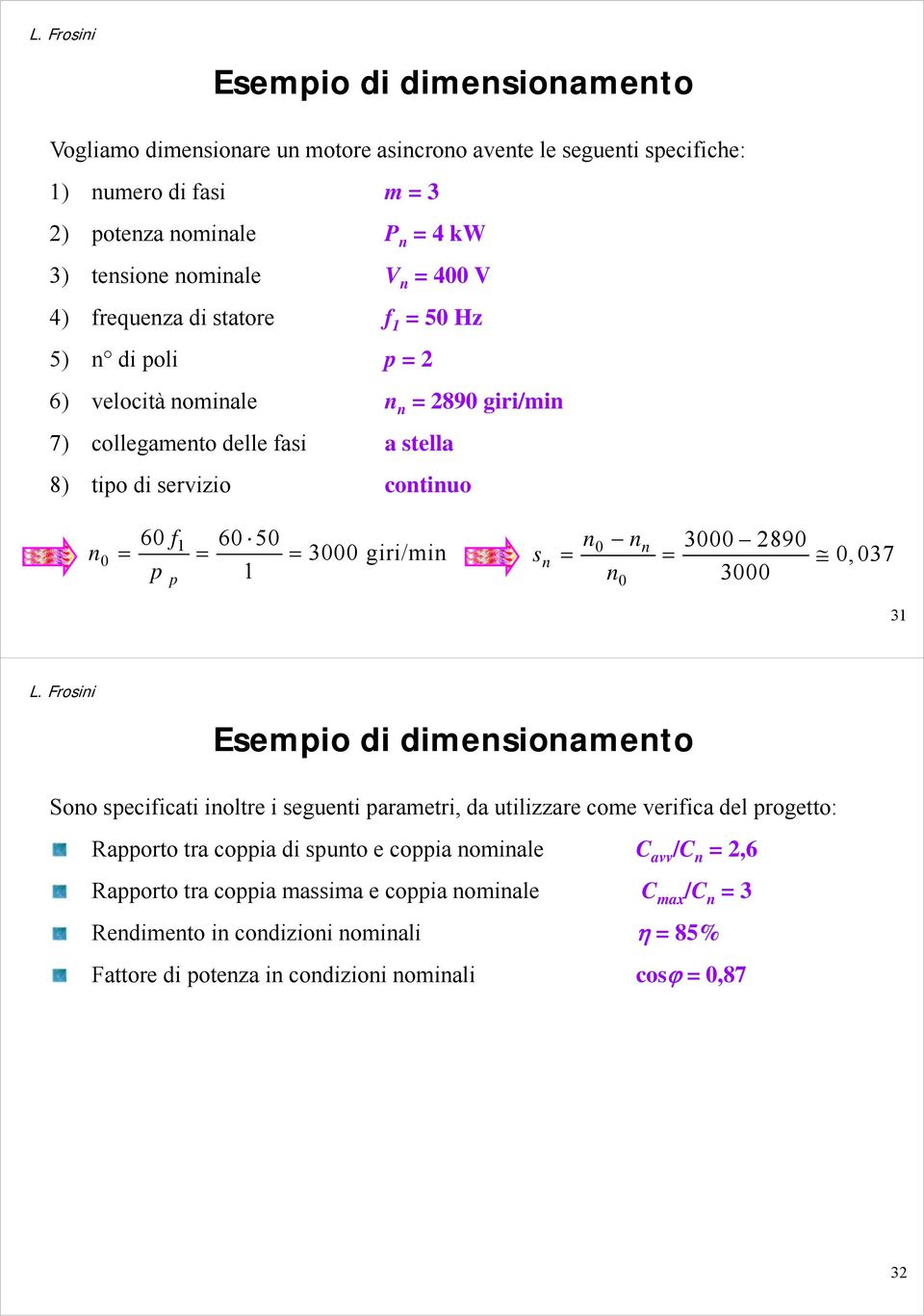 0 3000 890 3000 0 0,037 3 sempio di dimesioameto Soo speciicati ioltre i segueti parametri, da utilizzare come veriica del progetto: Rapporto tra coppia di sputo