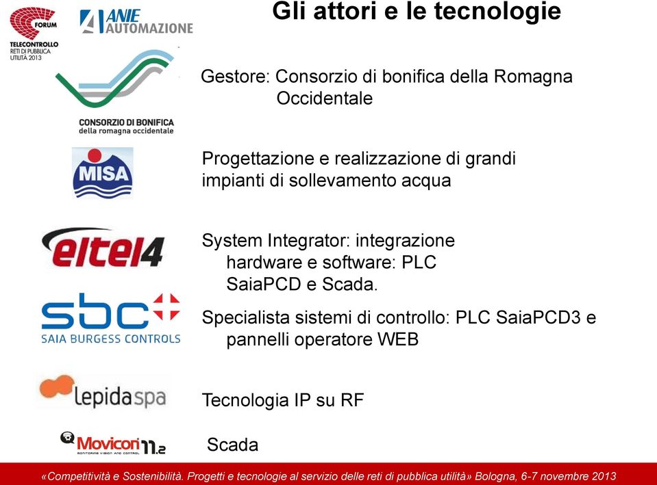 acqua System Integrator: integrazione hardware e software: PLC SaiaPCD e Scada.