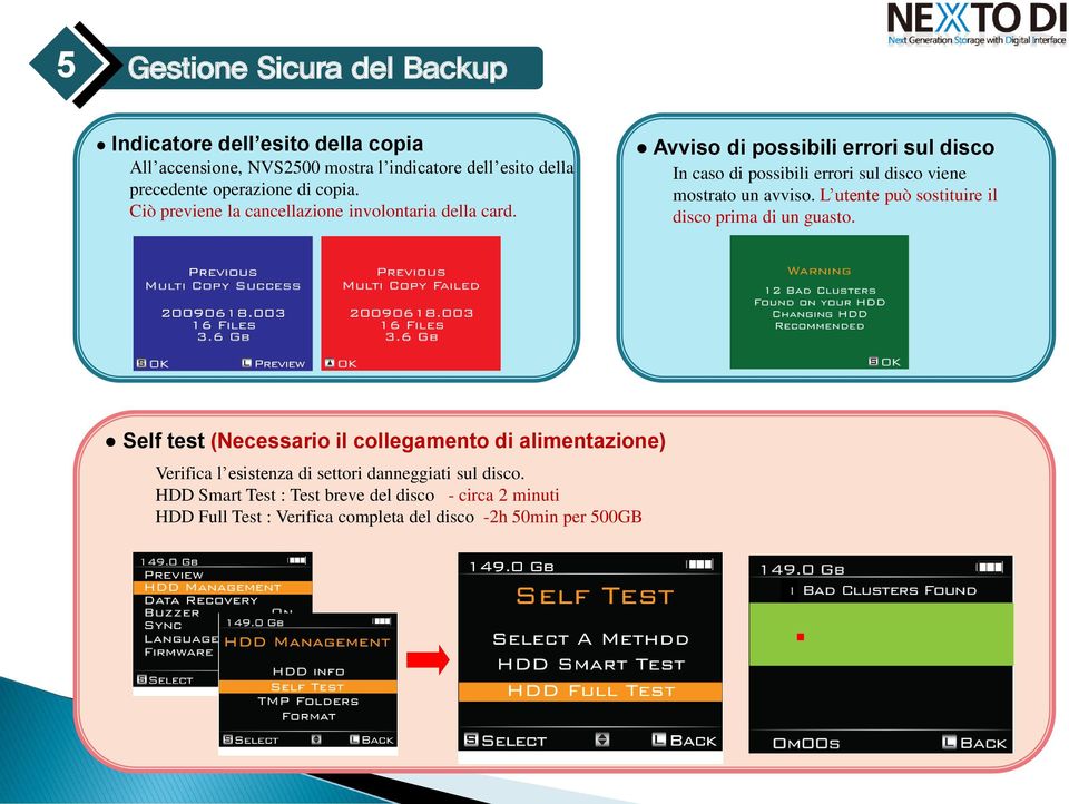 Avviso di possibili errori sul disco In caso di possibili errori sul disco viene mostrato un avviso.