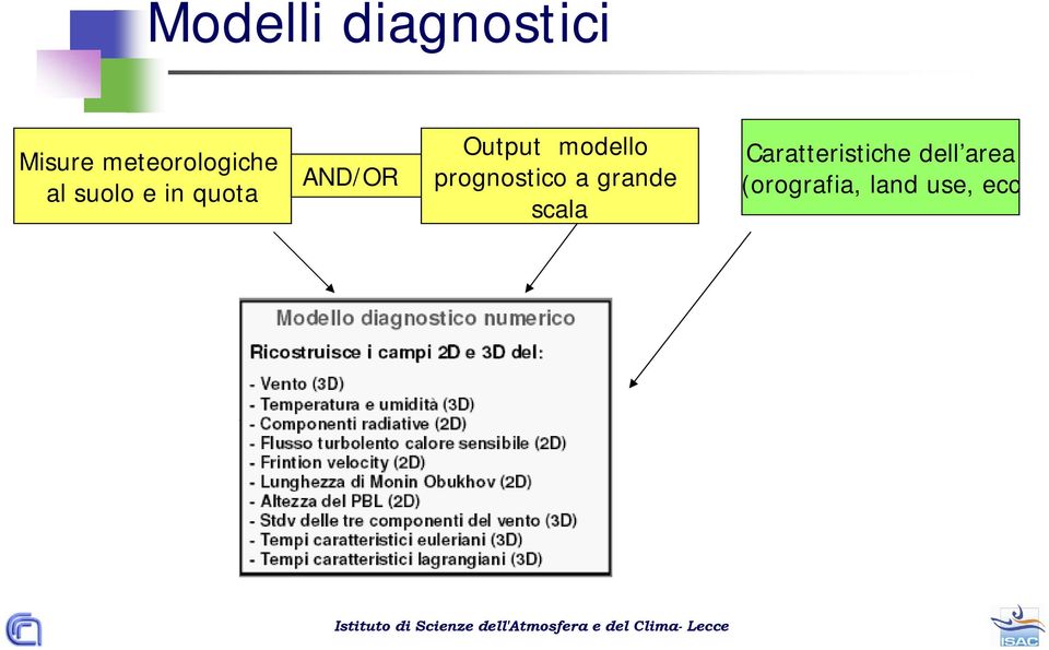 AND/OR Output modello prognostico a