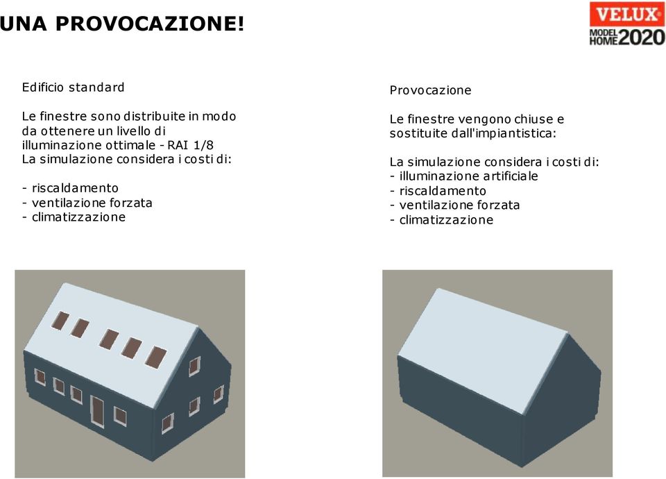 - RAI 1/8 La simulazione considera i costi di: - riscaldamento - ventilazione forzata - climatizzazione