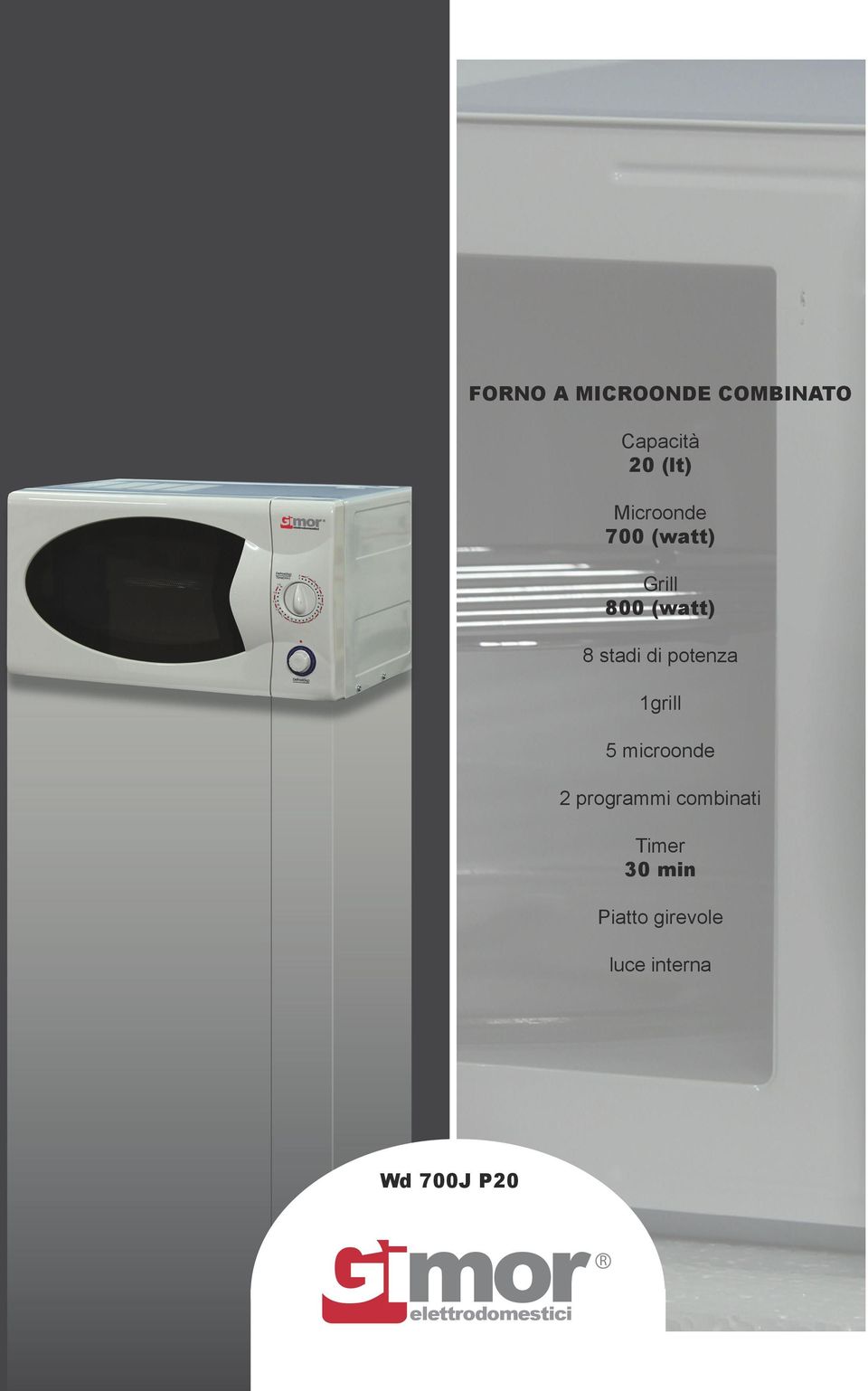 potenza 1grill 5 microonde 2 programmi combinati