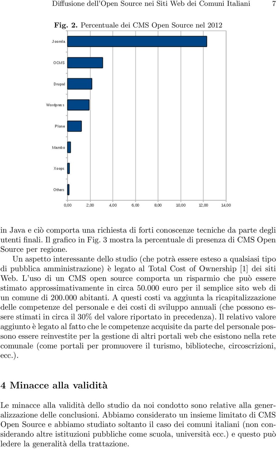 3 mostra la percentuale di presenza di CMS Open Source per regione.