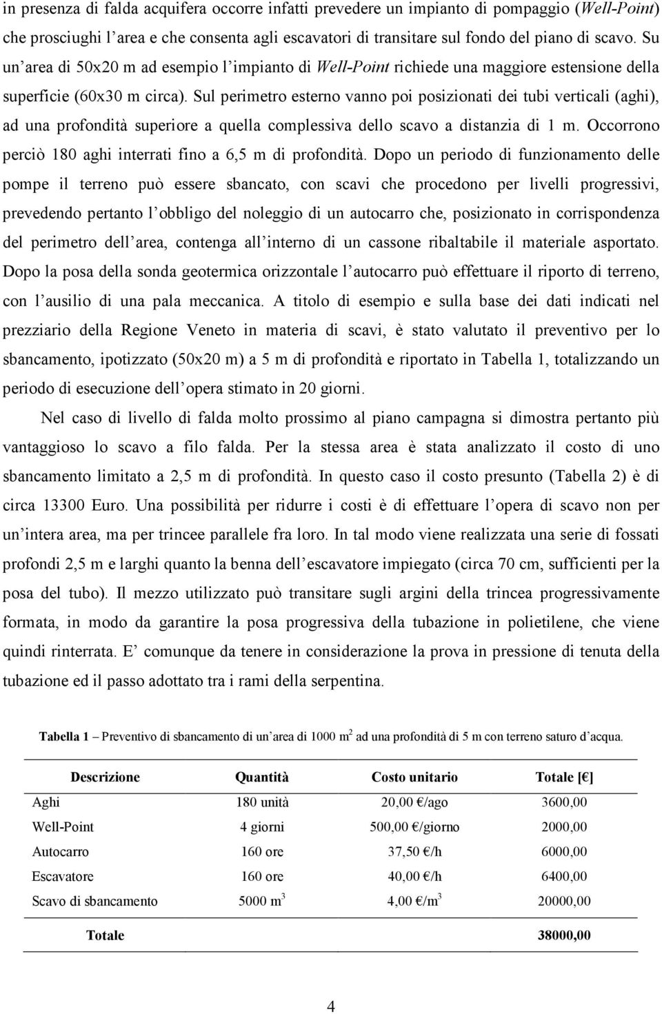 Sul pemeto esteno vanno po poszonat de tub vetcal (agh) ad una pofondtà supeoe a quella complessva dello scavo a dstanza d m. Occoono pecò 80 agh nteat fno a 65 m d pofondtà.