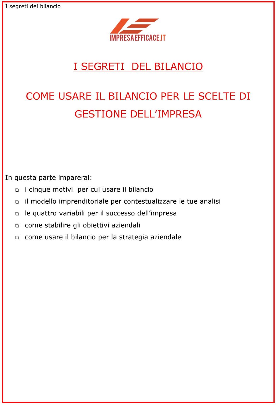 imprenditoriale per contestualizzare le tue analisi le uattro variabili per il successo