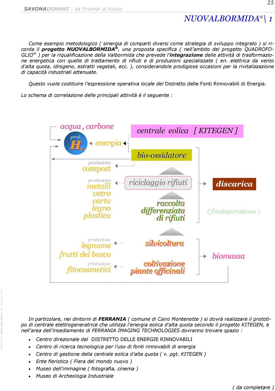 specializzate ( en. elettrica da vento d alta quota, idrogeno, estratti vegetali, ecc. ), considerandole prodigiose occasioni per la rivitalizzazione di capacità industriali attenuate.