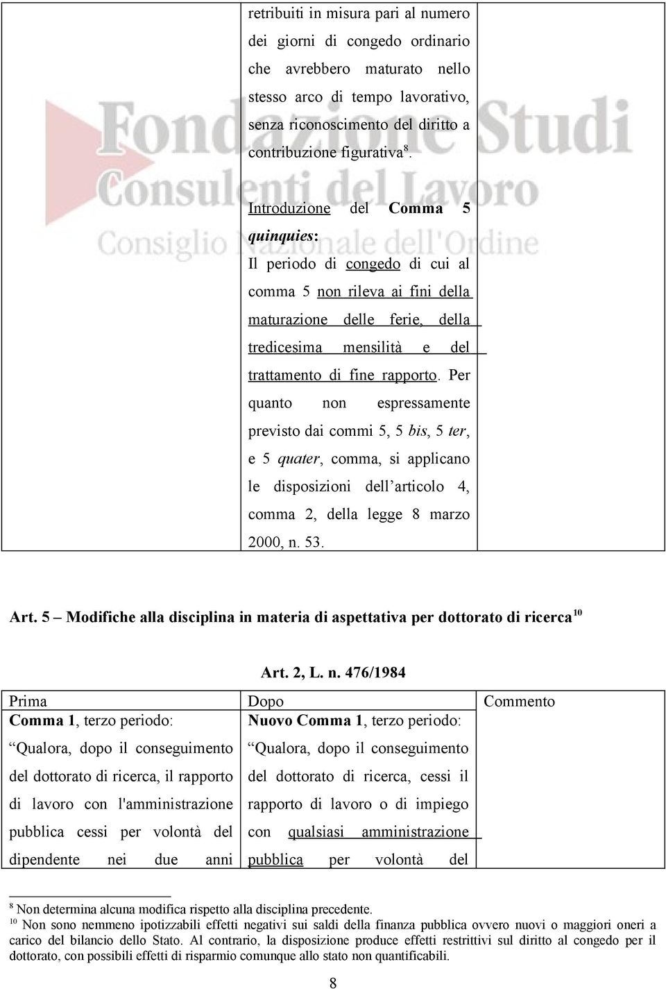 Per quanto non espressamente previsto dai commi 5, 5 bis, 5 ter, e 5 quater, comma, si applicano le disposizioni dell articolo 4, comma 2, della legge 8 marzo 2000, n. 53. Art.