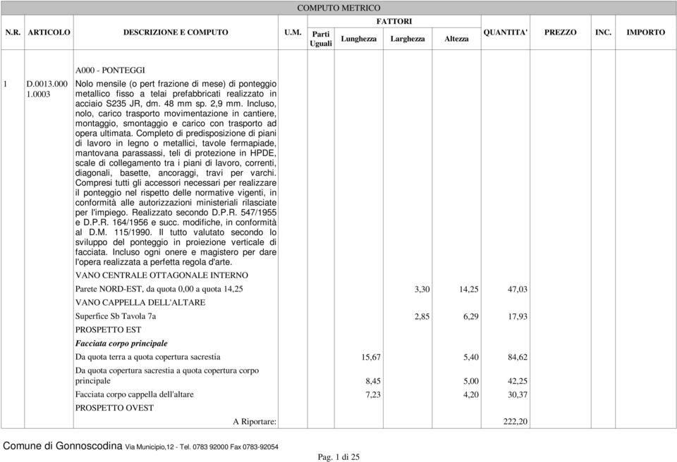 Completo di predisposizione di piani di lavoro in legno o metallici, tavole fermapiade, mantovana parassassi, teli di protezione in HPDE, scale di collegamento tra i piani di lavoro, correnti,