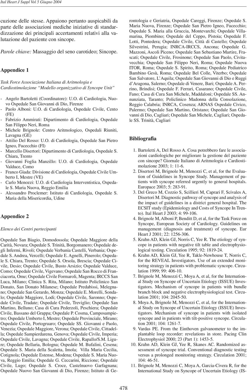 Parole chiave: Massaggio del seno carotideo; Sincope.