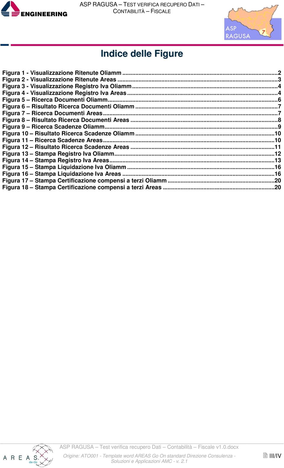 .. 7 Figura 8 Risultato Ricerca Documenti Areas... 8 Figura 9 Ricerca Scadenze Oliamm... 9 Figura 10 Risultato Ricerca Scadenze Oliamm... 10 Figura 11 Ricerca Scadenze Areas.