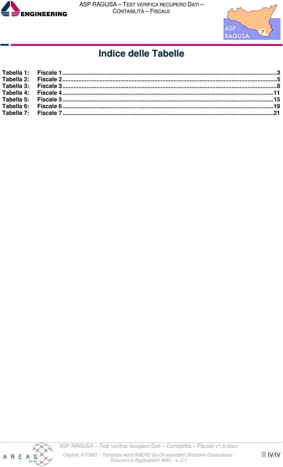 .. 8 Tabella 4: Fiscale 4... 11 Tabella 5: Fiscale 5.