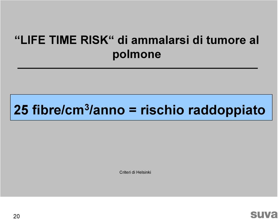 fibre/cm 3 /anno = rischio