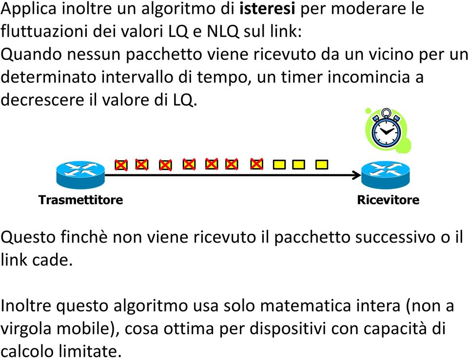 valore di LQ. Trasmettitore Ricevitore Questo finchènon viene ricevuto il pacchetto successivo o il link cade.