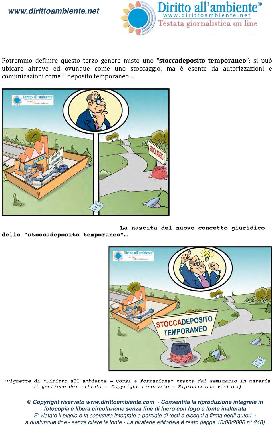 nascita del nuovo concetto giuridico dello stoccadeposito temporaneo (vignette di Diritto all ambiente