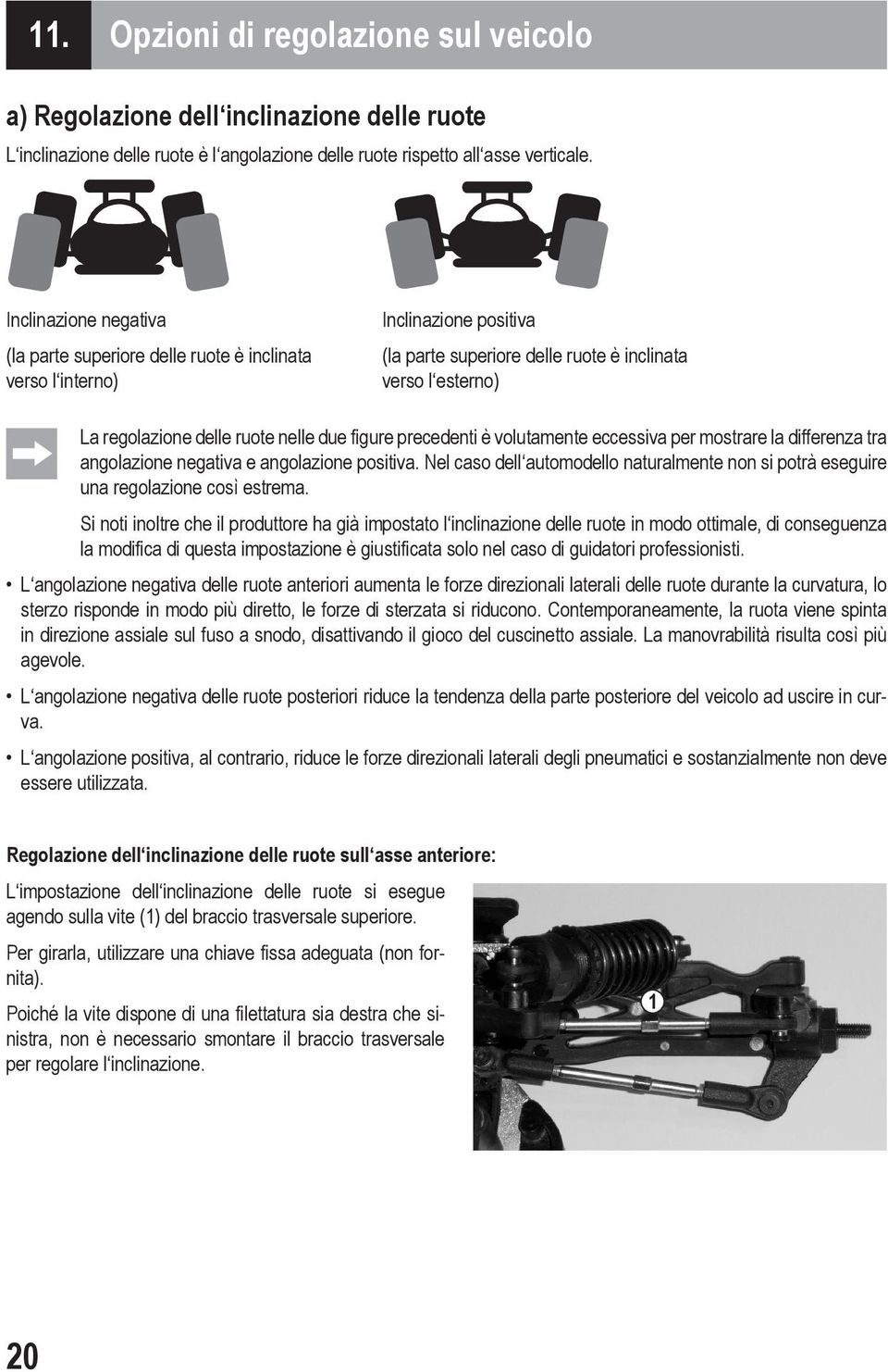 due figure precedenti è volutamente eccessiva per mostrare la differenza tra angolazione negativa e angolazione positiva.