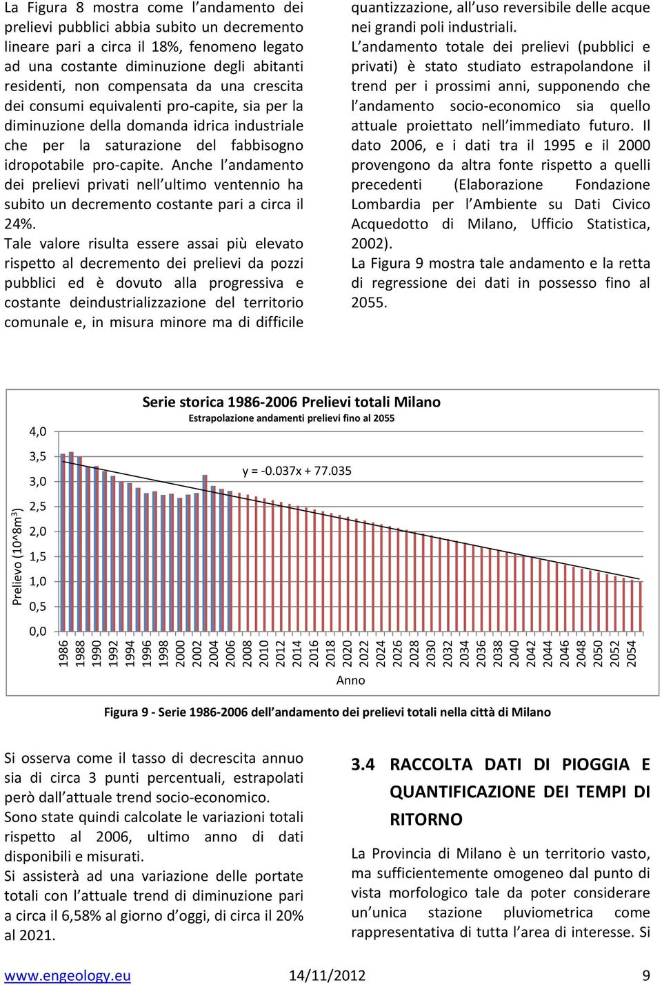 Anche l andamento dei prelievi privati nell ultimo ventennio ha subito un decremento costante pari a circa il 24%.