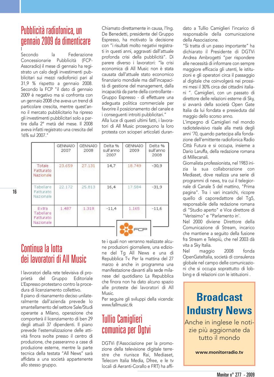 Secondo la FCP "il dato di gennaio 2009 è negativo ma si confronta con un gennaio 2008 che aveva un trend di particolare crescita, mentre quest anno il mercato pubblicitario ha ripreso gli