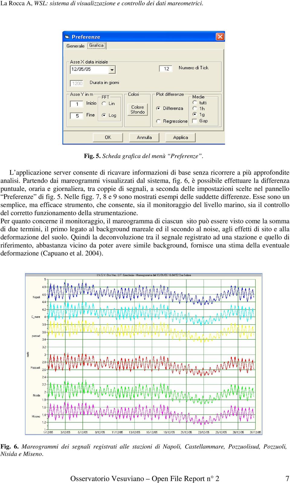 6, è possibile effettuare la differenza puntuale, oraria e giornaliera, tra coppie di segnali, a seconda delle impostazioni scelte nel pannello Preferenze di fig. 5. Nelle figg.