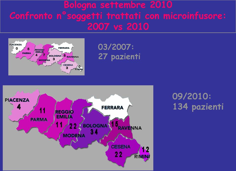 con microinfusore: 2007 vs 2010