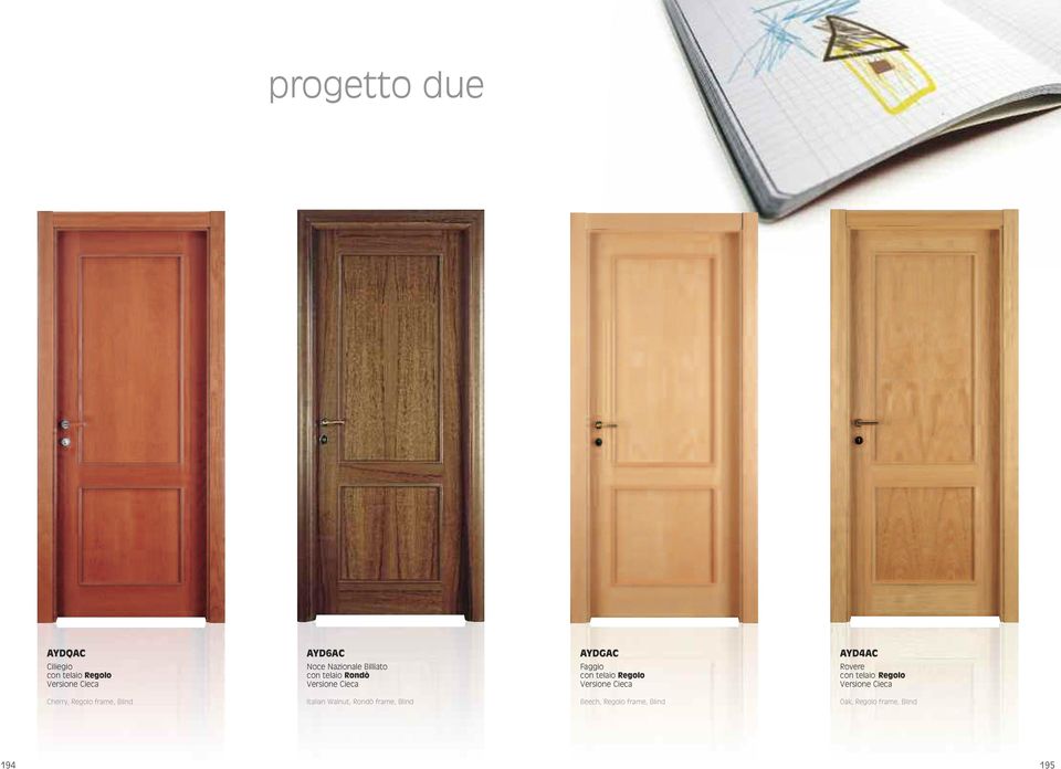 con telaio Regolo Cherry, Regolo frame, Blind Italian Walnut,