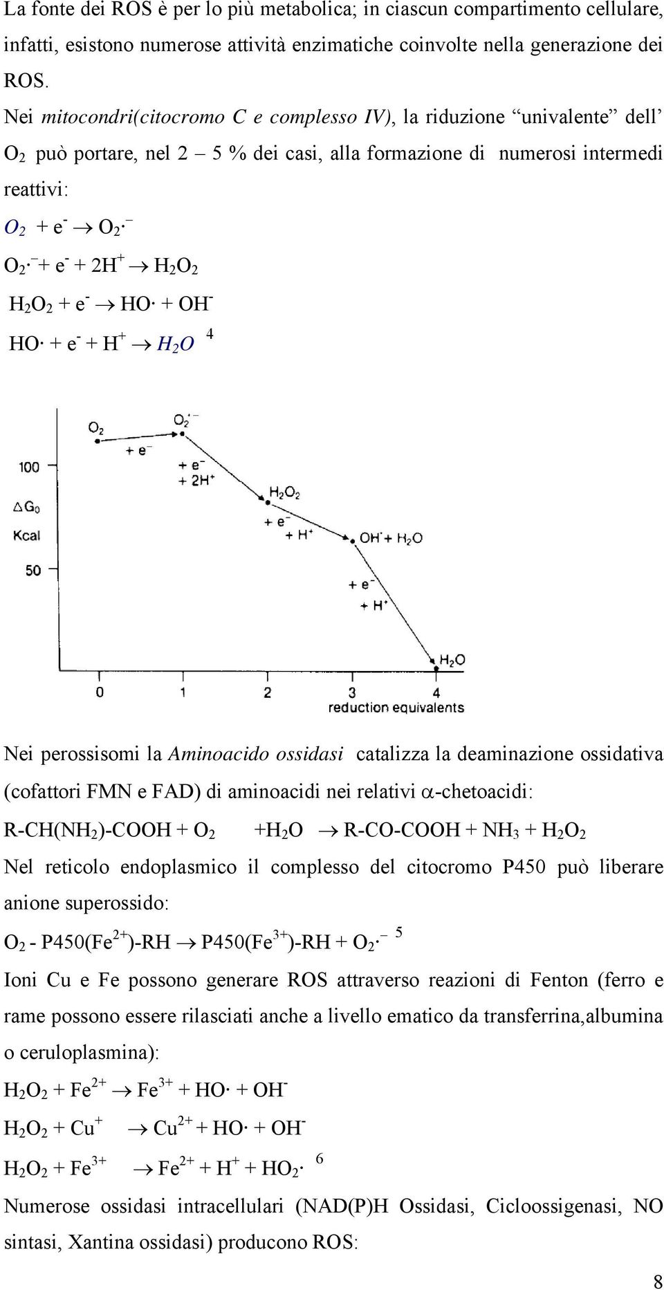 2 O 2 + e - HO + OH - HO + e - + H + H 2 O 4 Nei perossisomi la Aminoacido ossidasi catalizza la deaminazione ossidativa (cofattori FMN e FAD) di aminoacidi nei relativi α-chetoacidi: R-CH(NH 2