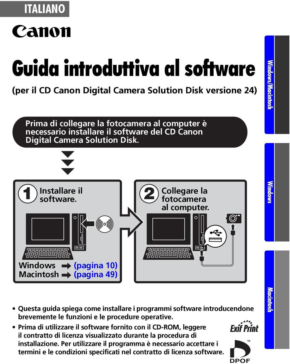 Questa guida spiega come installare i programmi software introducendone brevemente le funzioni e le procedure operative.