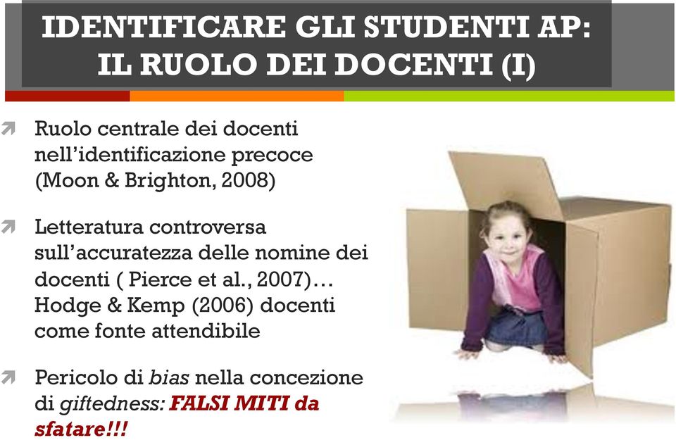 accuratezza delle nomine dei docenti ( Pierce et al.