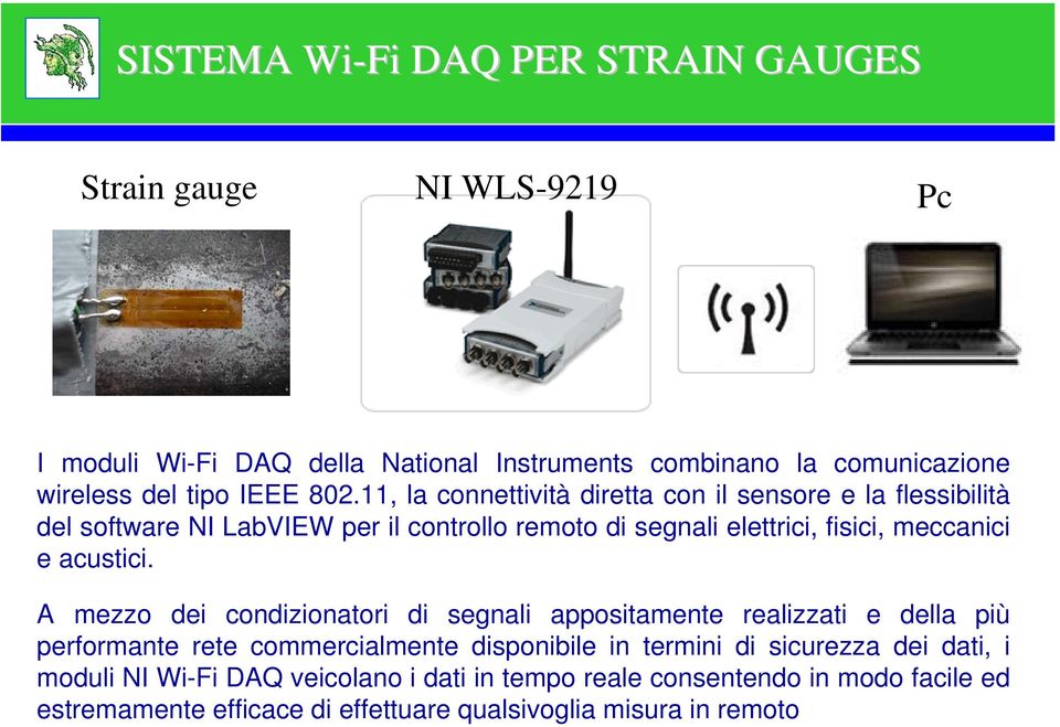 11, la connettività diretta con il sensore e la flessibilità del software NI LabVIEW per il controllo remoto di segnali elettrici, fisici, meccanici e