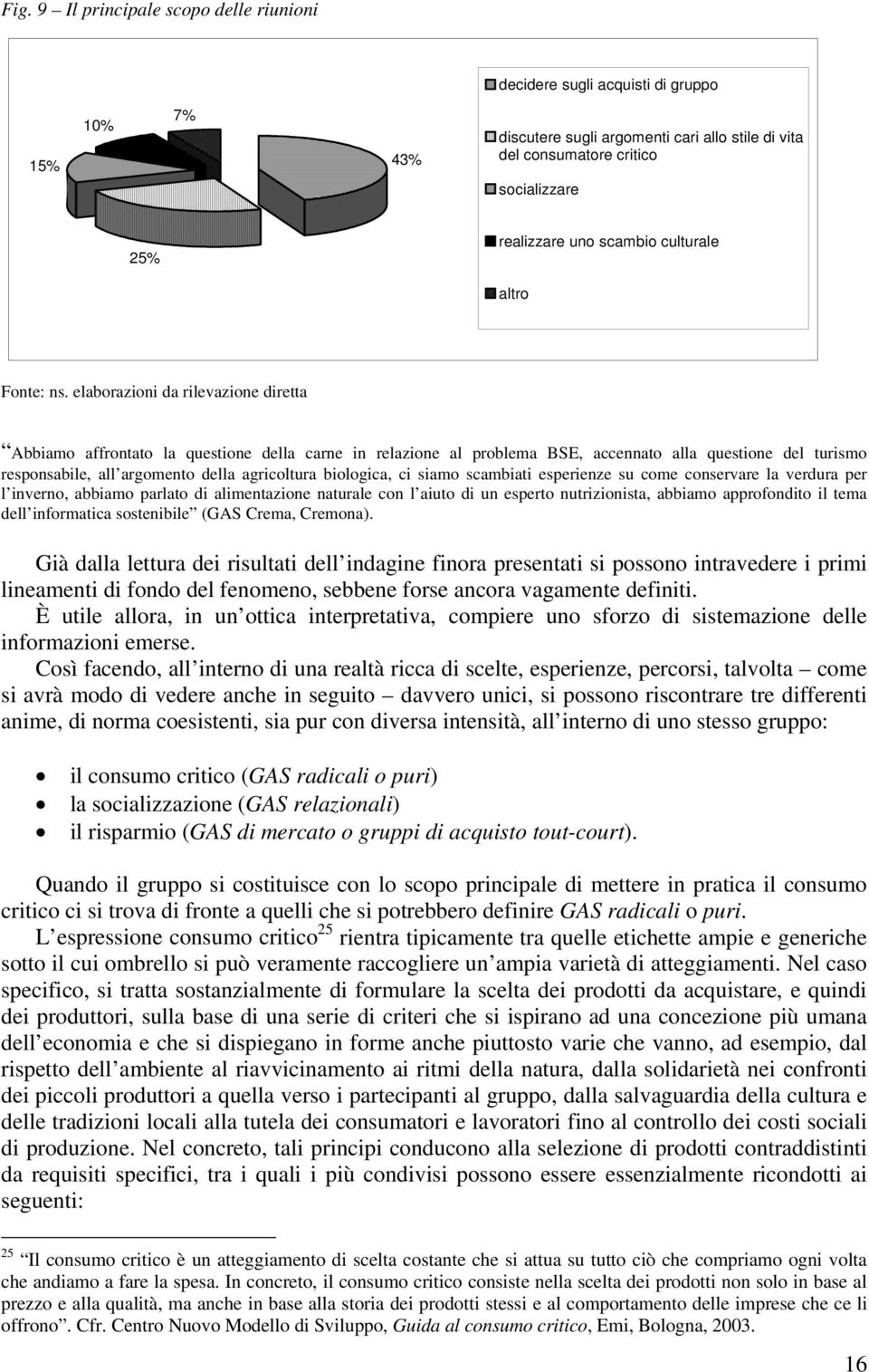 elaborazioni da rilevazione diretta Abbiamo affrontato la questione della carne in relazione al problema BSE, accennato alla questione del turismo responsabile, all argomento della agricoltura