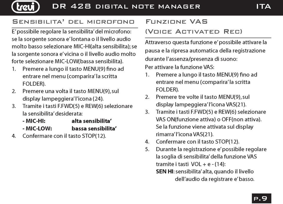 Premere una volta il tasto MENU(9), sul display lampeggiera l icona (24). 3. Tramite i tasti F.