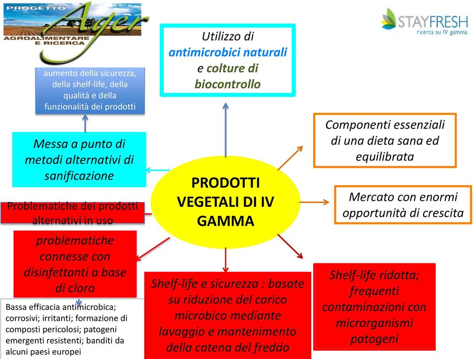 banditi da alcuni paesi europei Utilizzo di antimicrobici naturali e colture di biocontrollo PRODOTTI VEGETALI DI IV GAMMA Shelf-life e sicurezza : basate su riduzione del carico microbico mediante