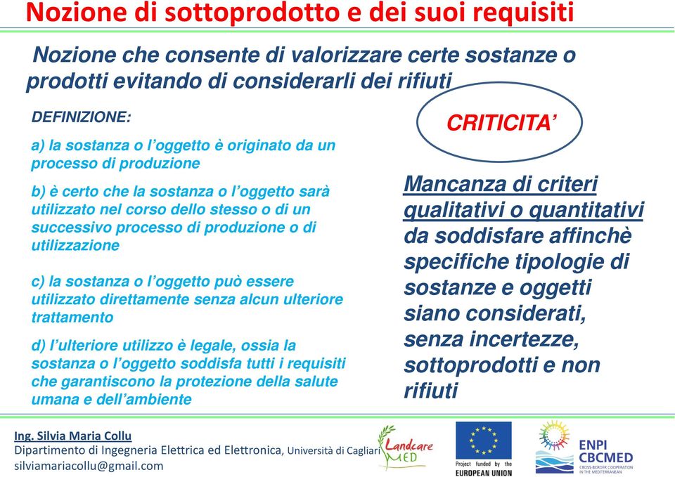 essere utilizzato direttamente senza alcun ulteriore trattamento d) l ulteriore utilizzo è legale, ossia la sostanza o l oggetto soddisfa tutti i requisiti che garantiscono la protezione della salute