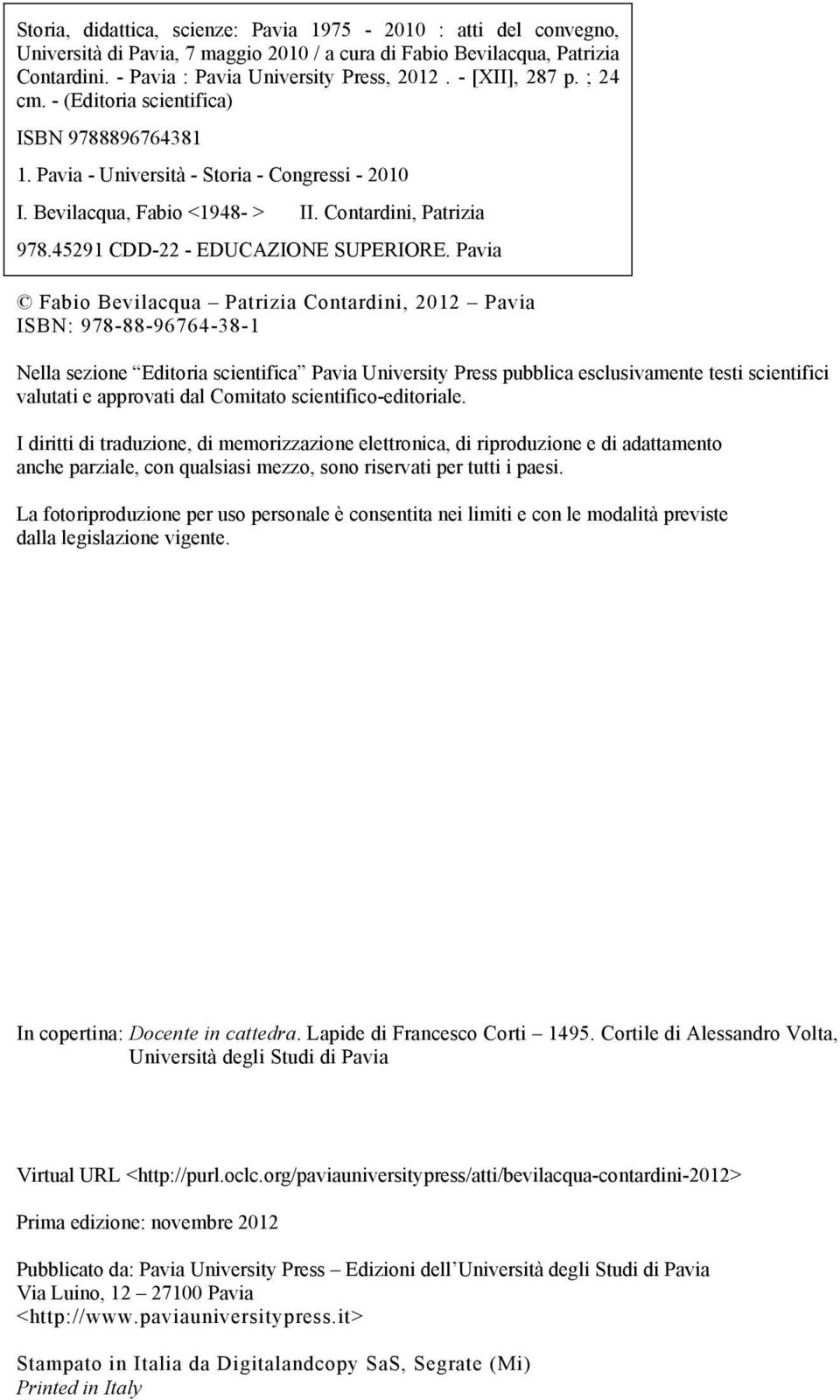 45291 CDD-22 - EDUCAZIONE SUPERIORE.