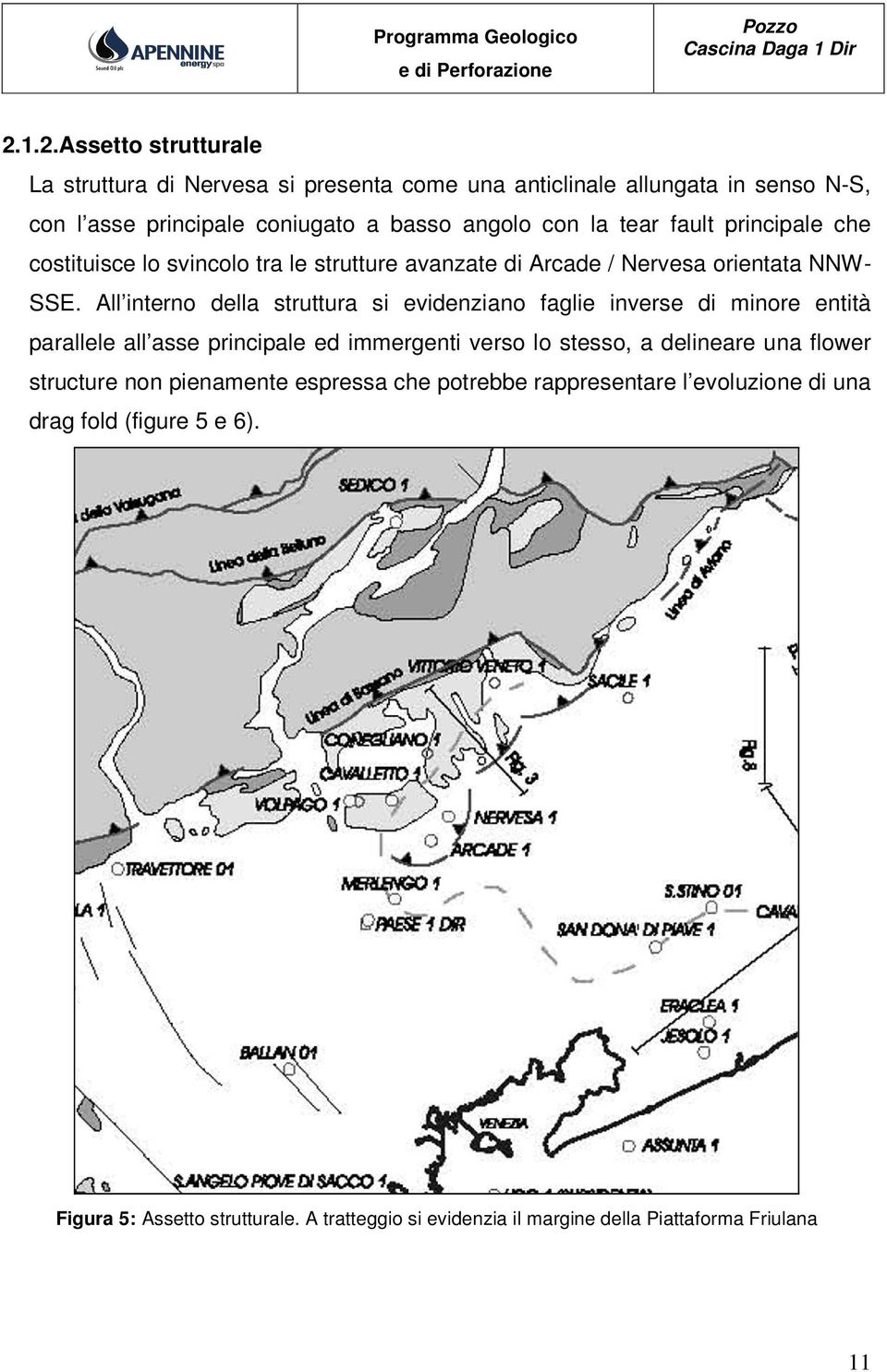 All interno della struttura si evidenziano faglie inverse di minore entità parallele all asse principale ed immergenti verso lo stesso, a delineare una flower