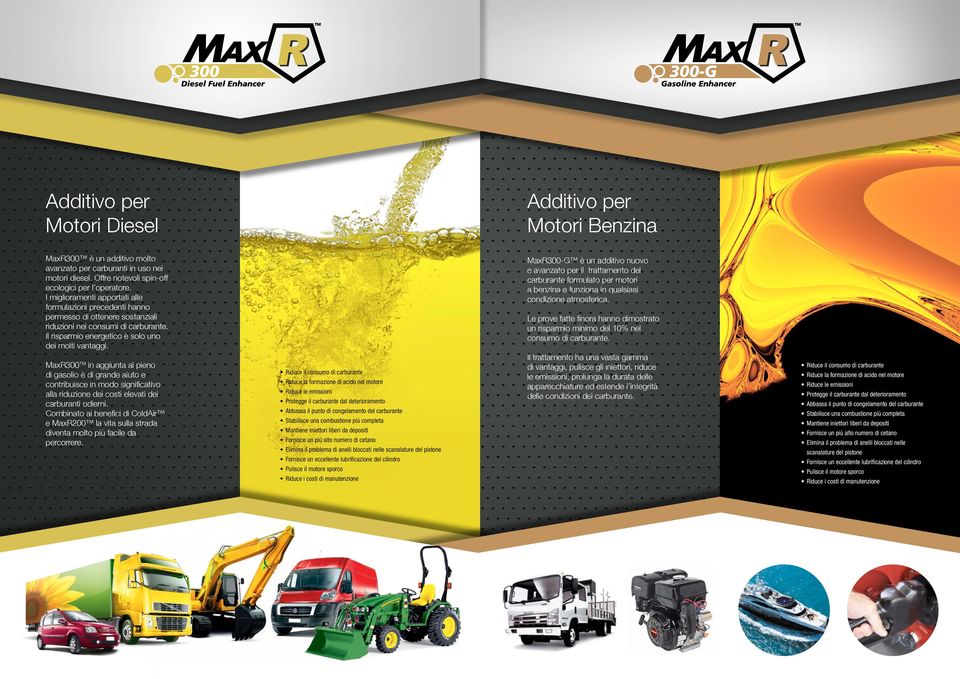 MaxR300-G è un additivo nuovo e avanzato per il trattamento del carburante formulato per motori a benzina e funziona in qualsiasi condizione atmosferica.