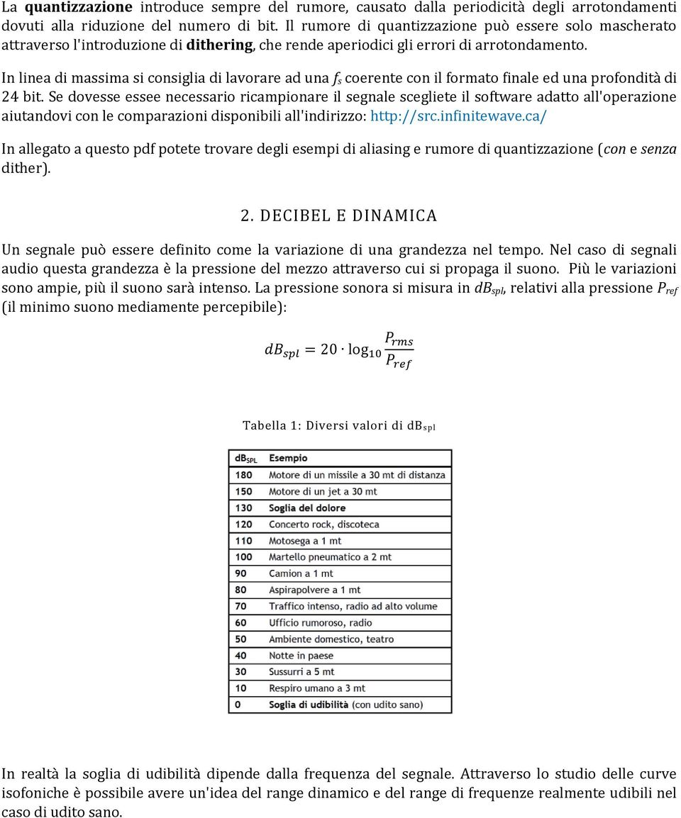 In linea di massima si consiglia di lavorare ad una f s coerente con il formato finale ed una profondità di 24 bit.