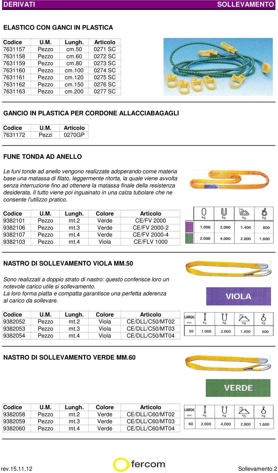 200 0277 SC GANCIO IN PLASTICA PER CORDONE ALLACCIABAGAGLI 7631172 Pezzi 0270GP FUNE TONDA AD ANELLO Le funi tonde ad anello vengono realizzate adoperando come materia base una matassa di filato,