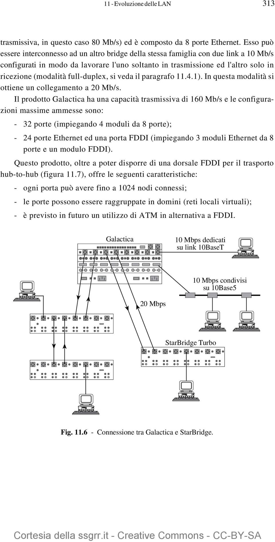 full-duplex, si veda il paragrafo 11.4.1). In questa modalità si ottiene un collegamento a 20 Mb/s.