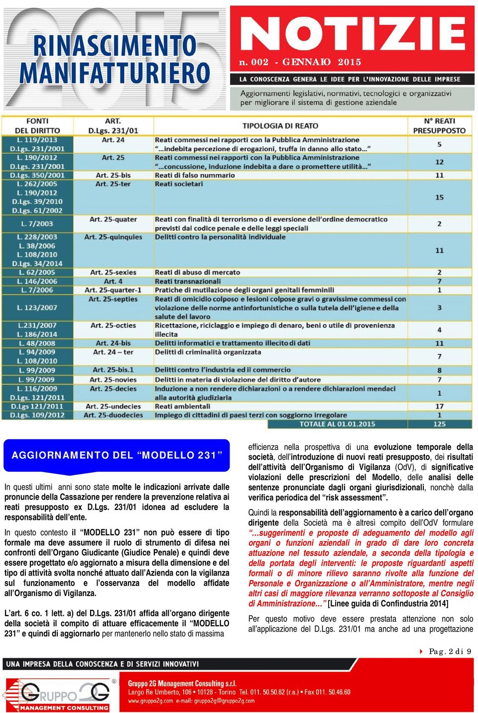 In questo contesto il MODELLO 231 non può essere di tipo formale ma deve assumere il ruolo di strumento di difesa nei confronti dell Organo Giudicante (Giudice Penale) e quindi deve essere progettato