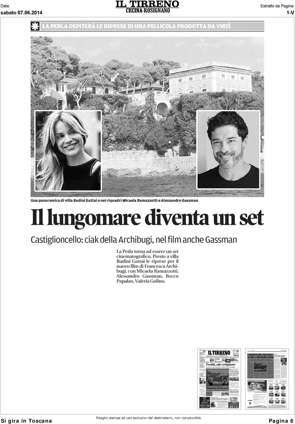 Presto a villa Budini Gattai le riprese per il nuovo film di Francesca Archibugi, con Micaela Ramazzotti,