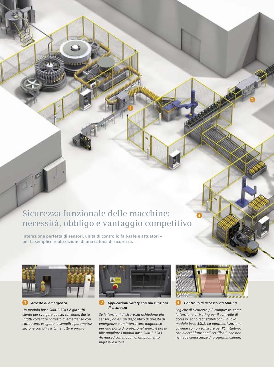 Basta infatti collegare l arresto di emergenza con l attuatore, eseguire la semplice parametrizzazione con DIP switch e tutto è pronto.