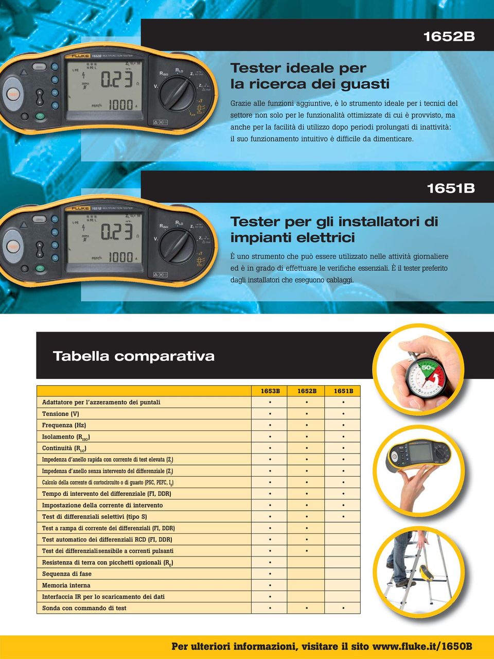 Tester per gli installatori di impianti elettrici È uno strumento che può essere utilizzato nelle attività giornaliere ed è in grado di effettuare le verifiche essenziali.