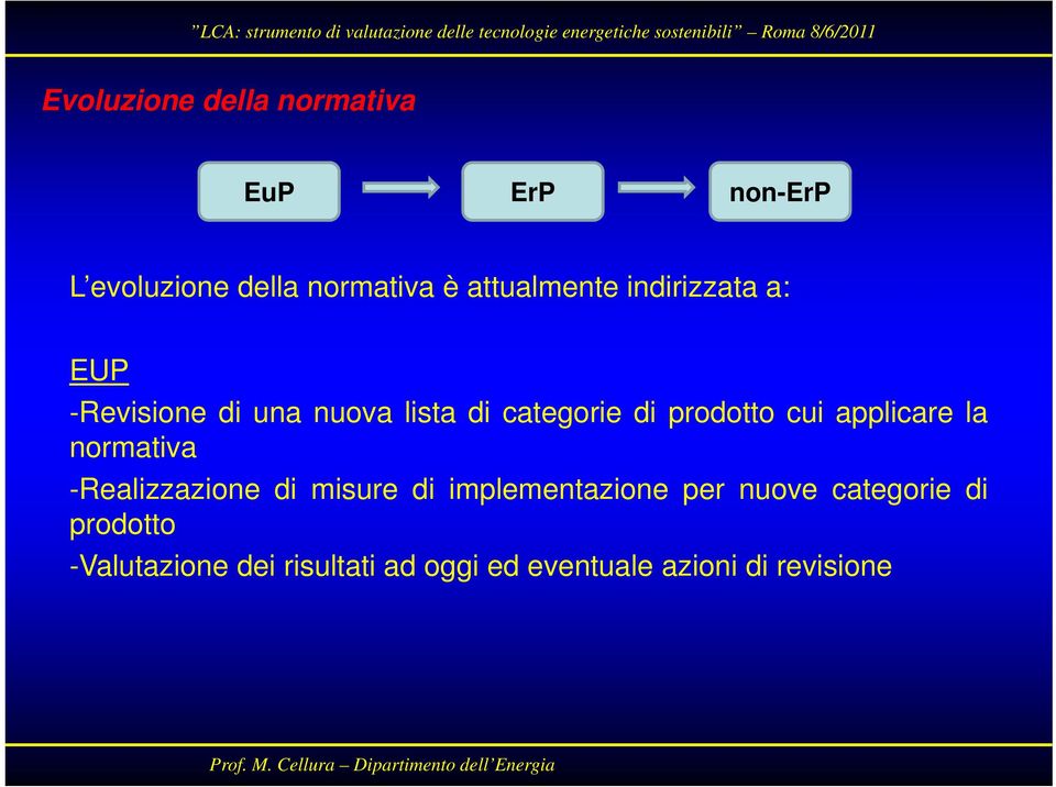 prodotto cui applicare la normativa -Realizzazione di misure di implementazione