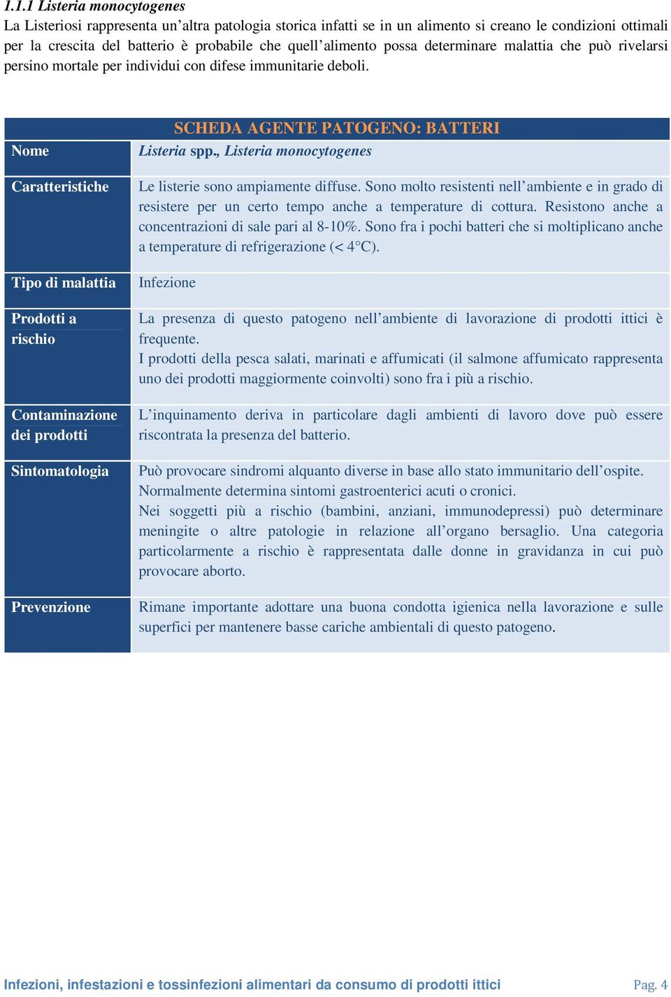 , Listeria monocytogenes Le listerie sono ampiamente diffuse. Sono molto resistenti nell ambiente e in grado di resistere per un certo tempo anche a temperature di cottura.