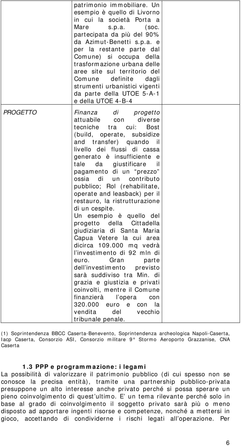 con diverse tecniche tra cui: Bost (build, operate, subsidize and transfer) quando il livello dei flussi di cassa generato è insufficiente e tale da giustificare il pagamento di un prezzo ossia di un