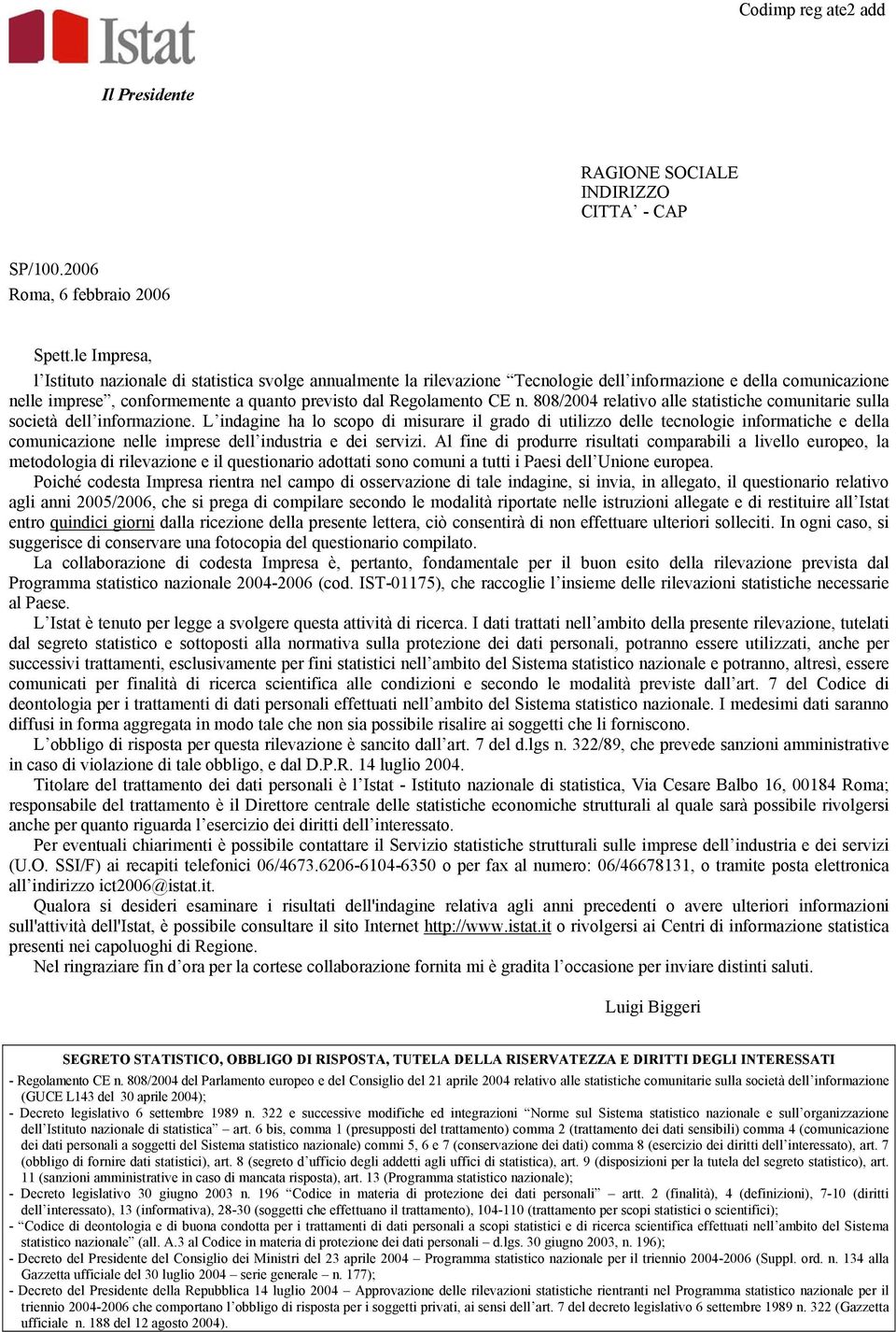 808/2004 relativo alle statistiche comunitarie sulla società dell informazione.