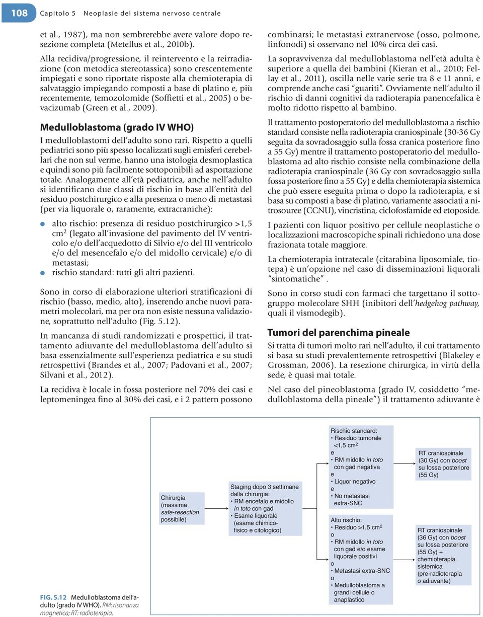 platin e, più recentemente, temzlmide (Sffietti et al., 2005) bevacizumab (Green et al., 2009). Medullblastma (grad IV WHO) I medullblastmi dell adult sn rari.