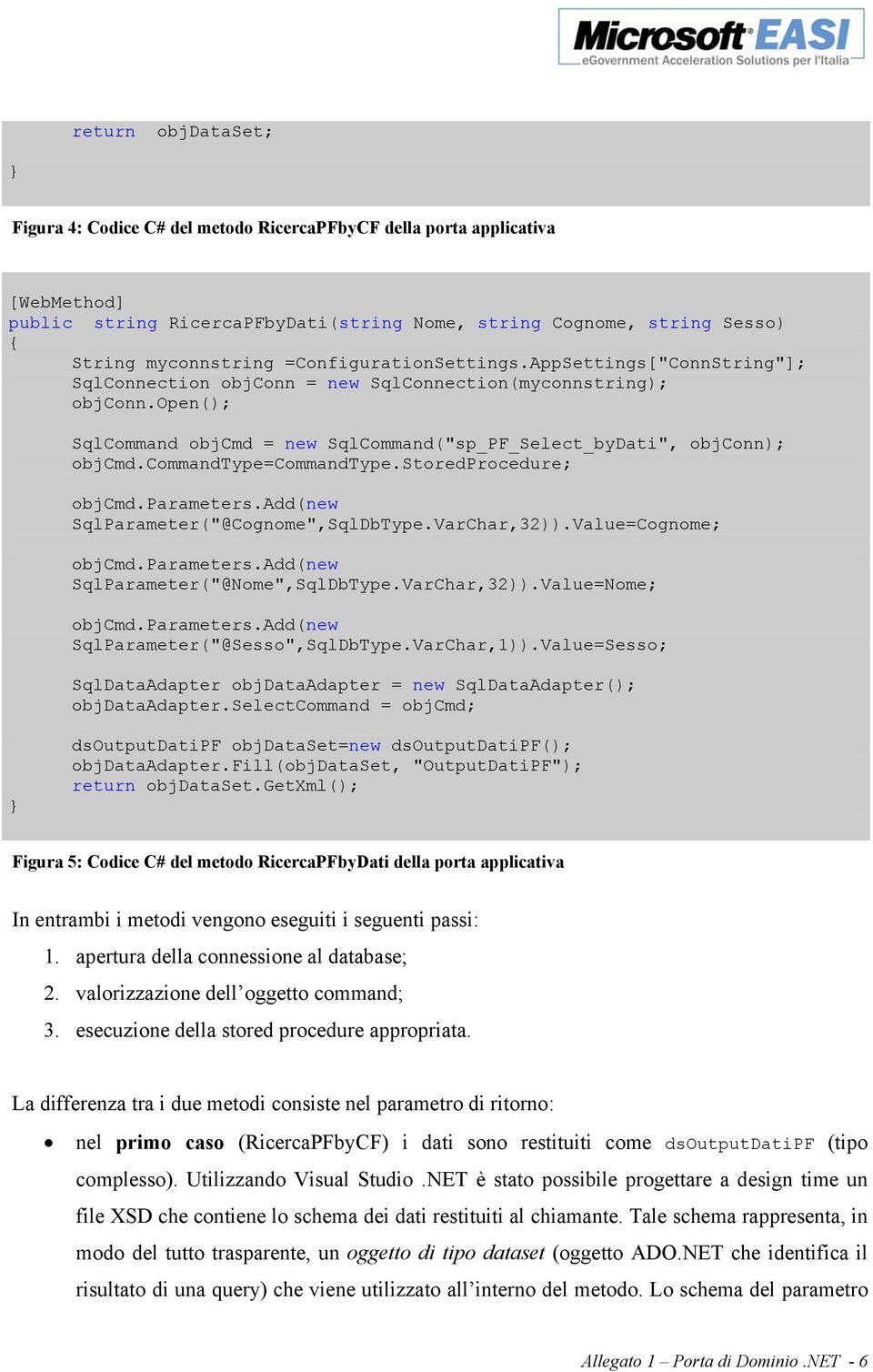 commandtype=commandtype.storedprocedure; objcmd.parameters.add(new SqlParameter("@Cognome",SqlDbType.VarChar,32)).Value=Cognome; objcmd.parameters.add(new SqlParameter("@Nome",SqlDbType.VarChar,32)).Value=Nome; objcmd.