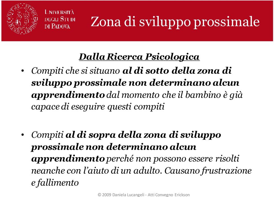 eseguire questi compiti Compiti al di sopra della zona di sviluppo prossimale non determinano alcun